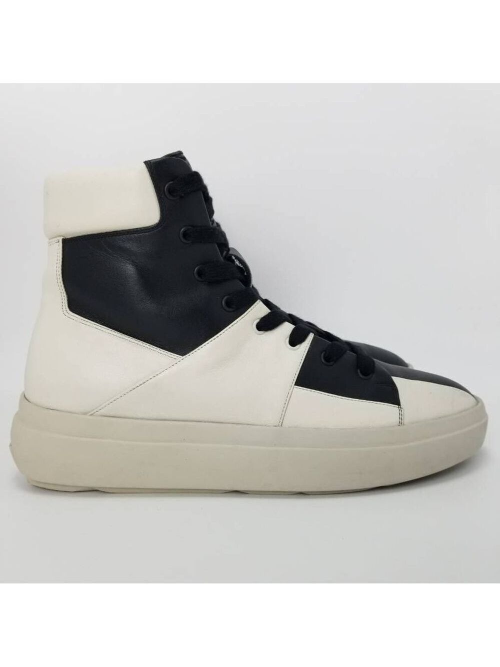 Represent Mens Alpha Mid Black/White Sneakers Color Block Lace Up Italy 10M